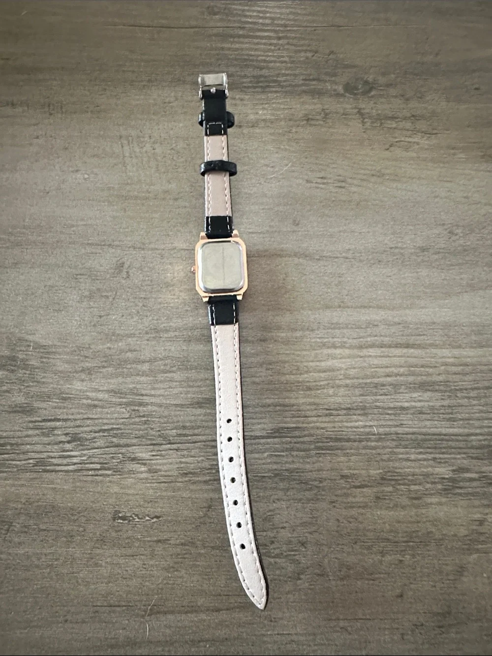 Classic Black dainty Leather Strap Watch with Gold Case